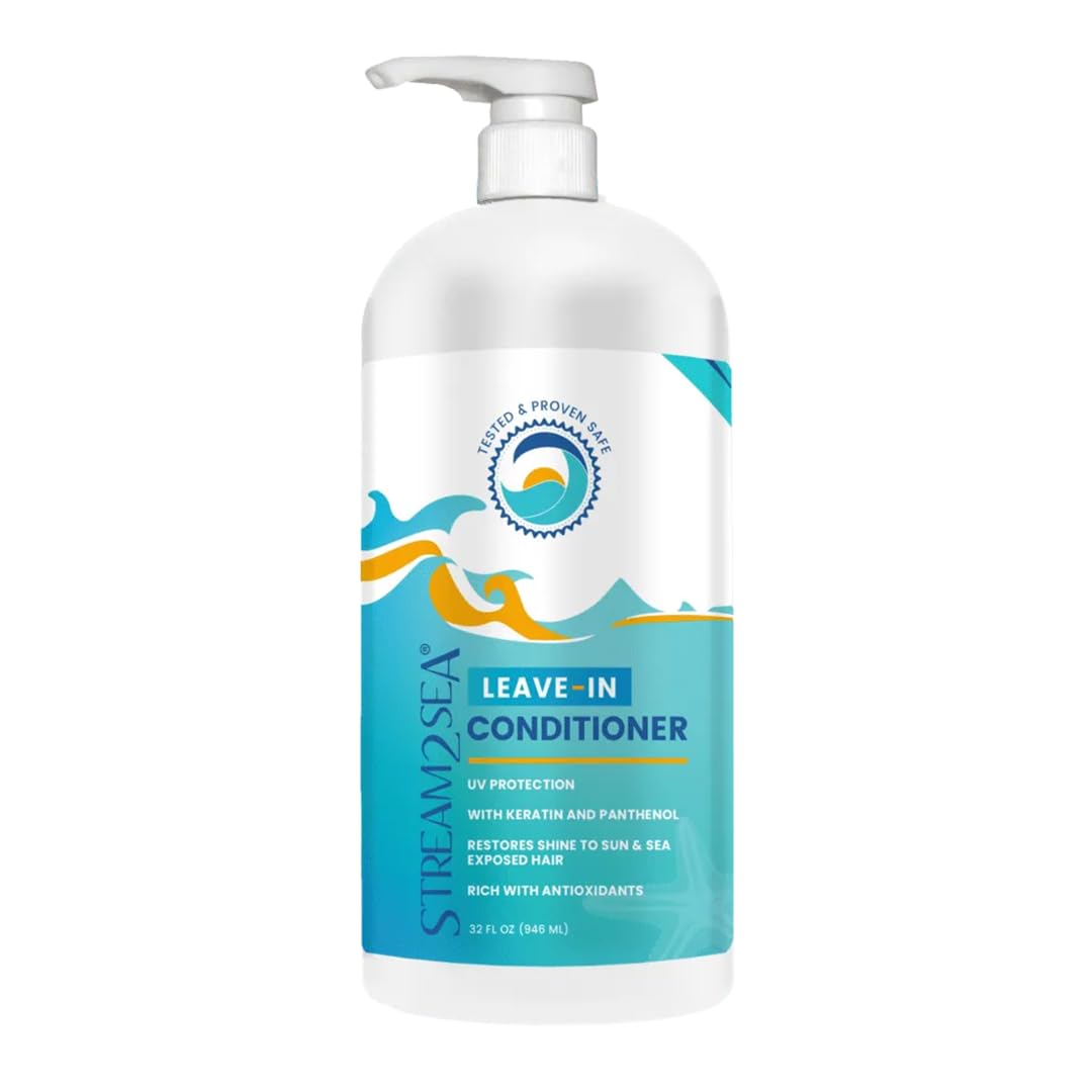 STREAM 2 SEA Leave In Conditioner Reef Safe Hair Conditioner Formula For Dry and Damaged Hair, 32 oz Paraben Free Hair Detangler