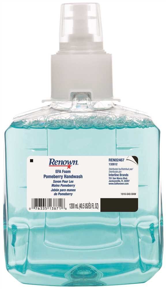 Renown REN02467 EFA Handwash Foam, Pomeberry, 1200 mL