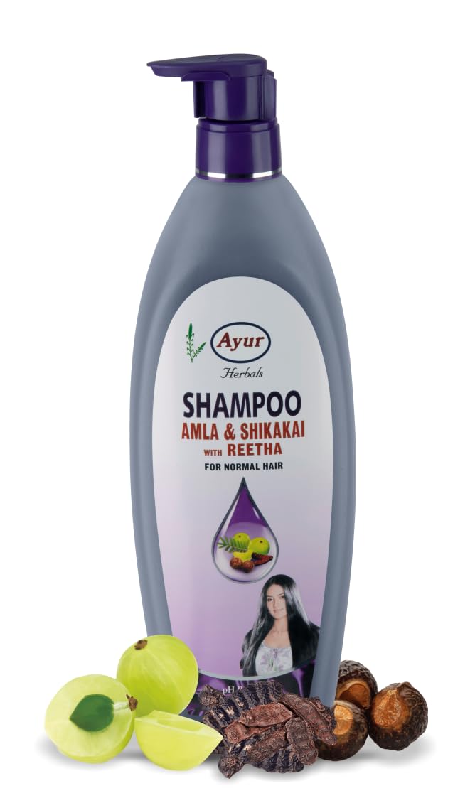 Ayur Herbal Amla Shikakai With Reetha Shampoo | Paraben-Free | Gentle Cleanser For All Hair Types (100 Ml)