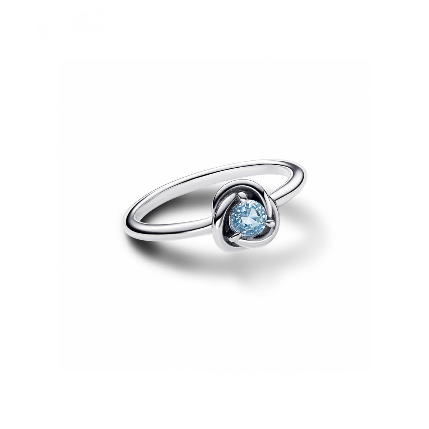 PANDORA Ring in Sterling Silver Circle Eternity Blue Aquamarine 192993C03, for Women, Est  ndar, Metal, No Gemstone, Est  ndar,