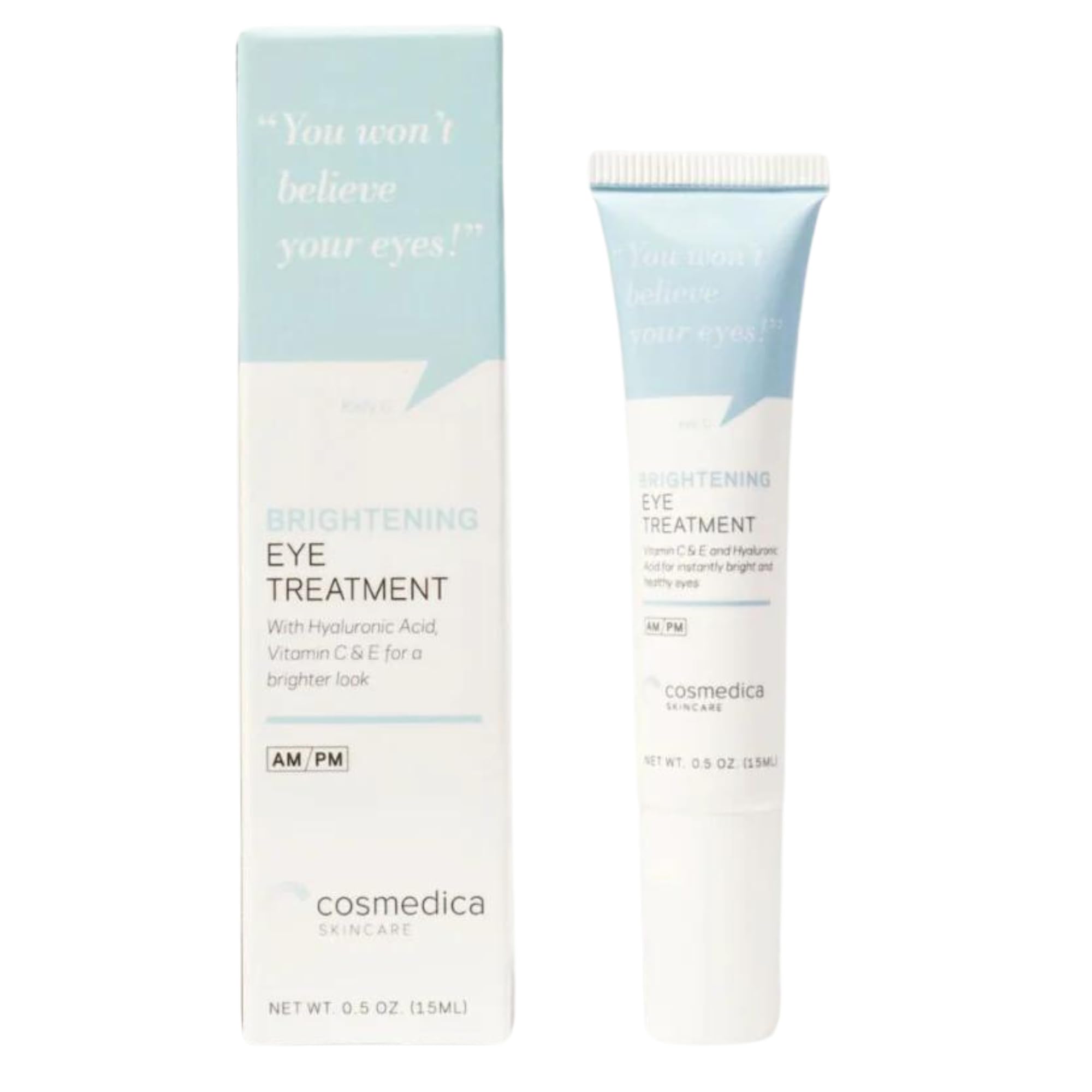 New Brightening Eye Gel With Hyaluronic Acid, Vitamin C & E, Peptides For Dark Circles Puffiness, Wrinkles, Fine Lines, Crows Fe
