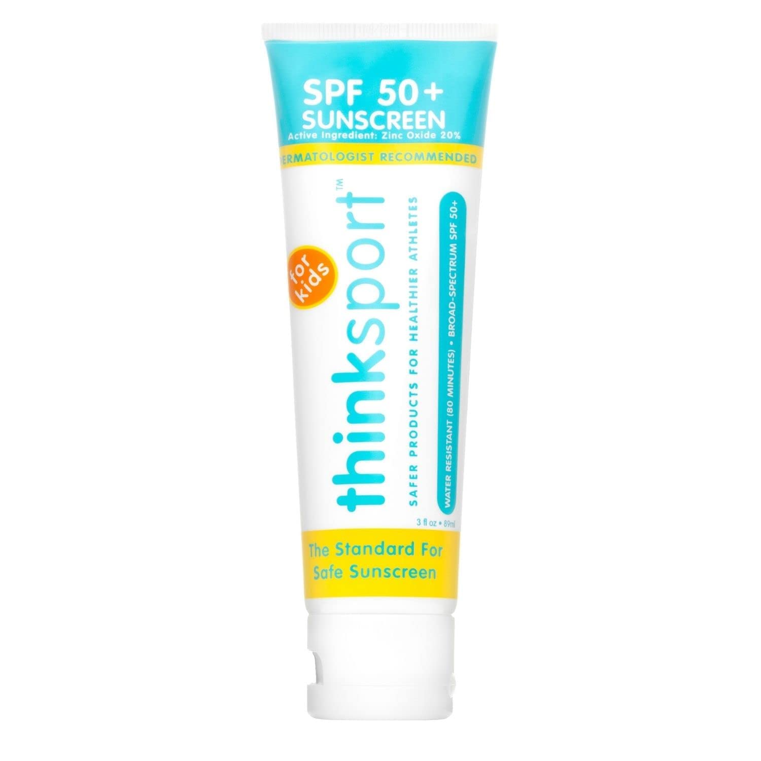 thinksport Kid 's Safe Sunscreen, SPF 50 Plus, 3 Fluid Ounce