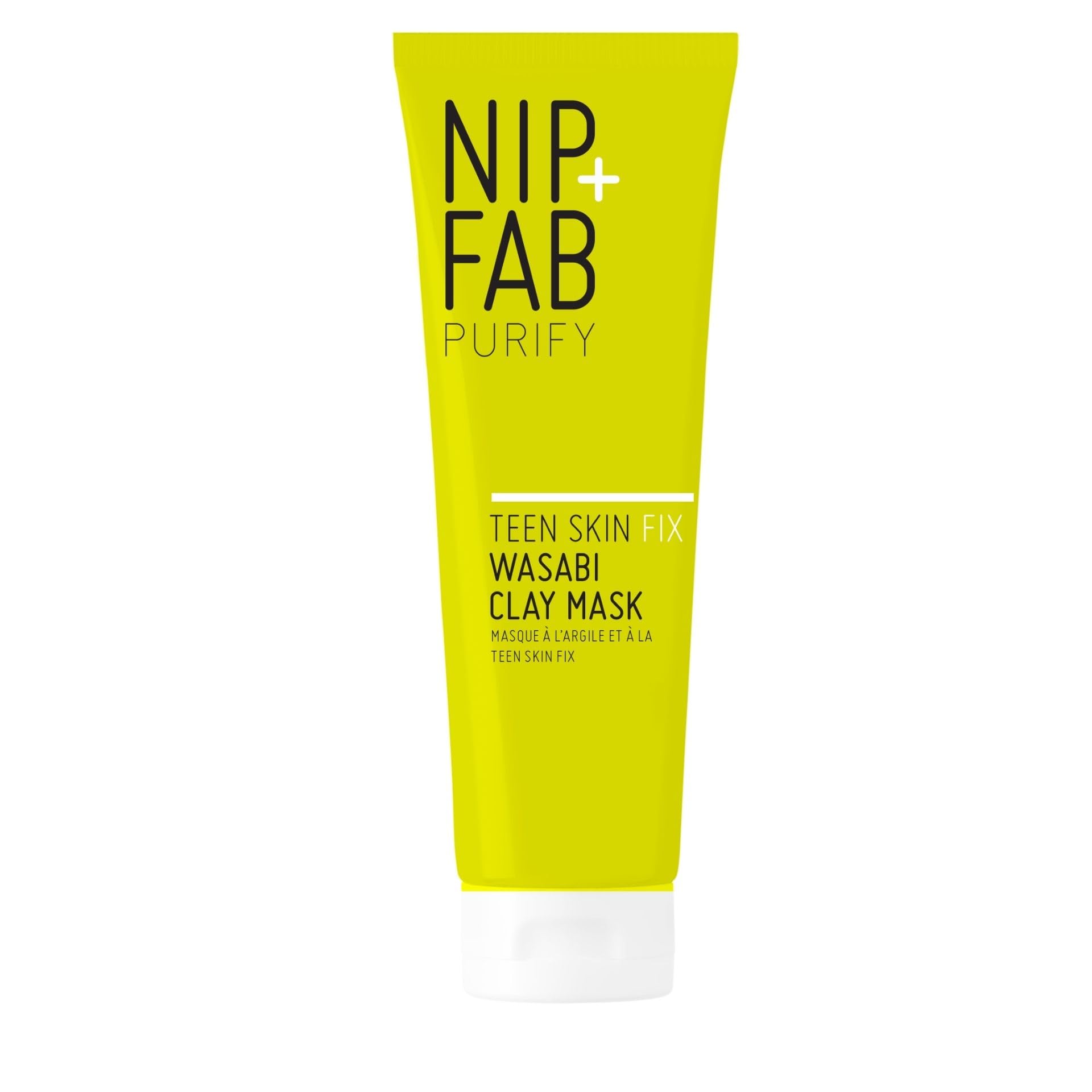Nip+Fab Teen Skin Fix Wasabi Clay Mask, 2.54 fl oz, Purifies Congested Pores with Kaolin Clay and BHA Salicylic Acid, Healing an