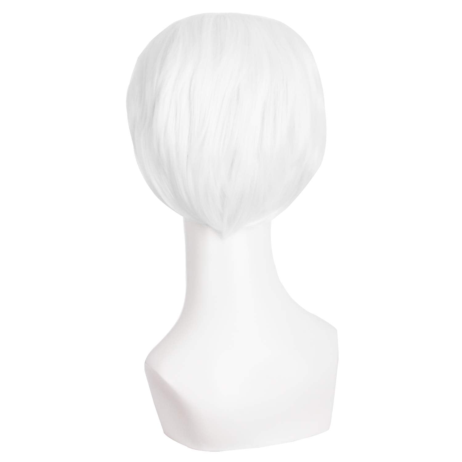 MapofBeauty 10 Inch/25cm Fashion Men Short Curly Hair Cosplay Wig (White)
