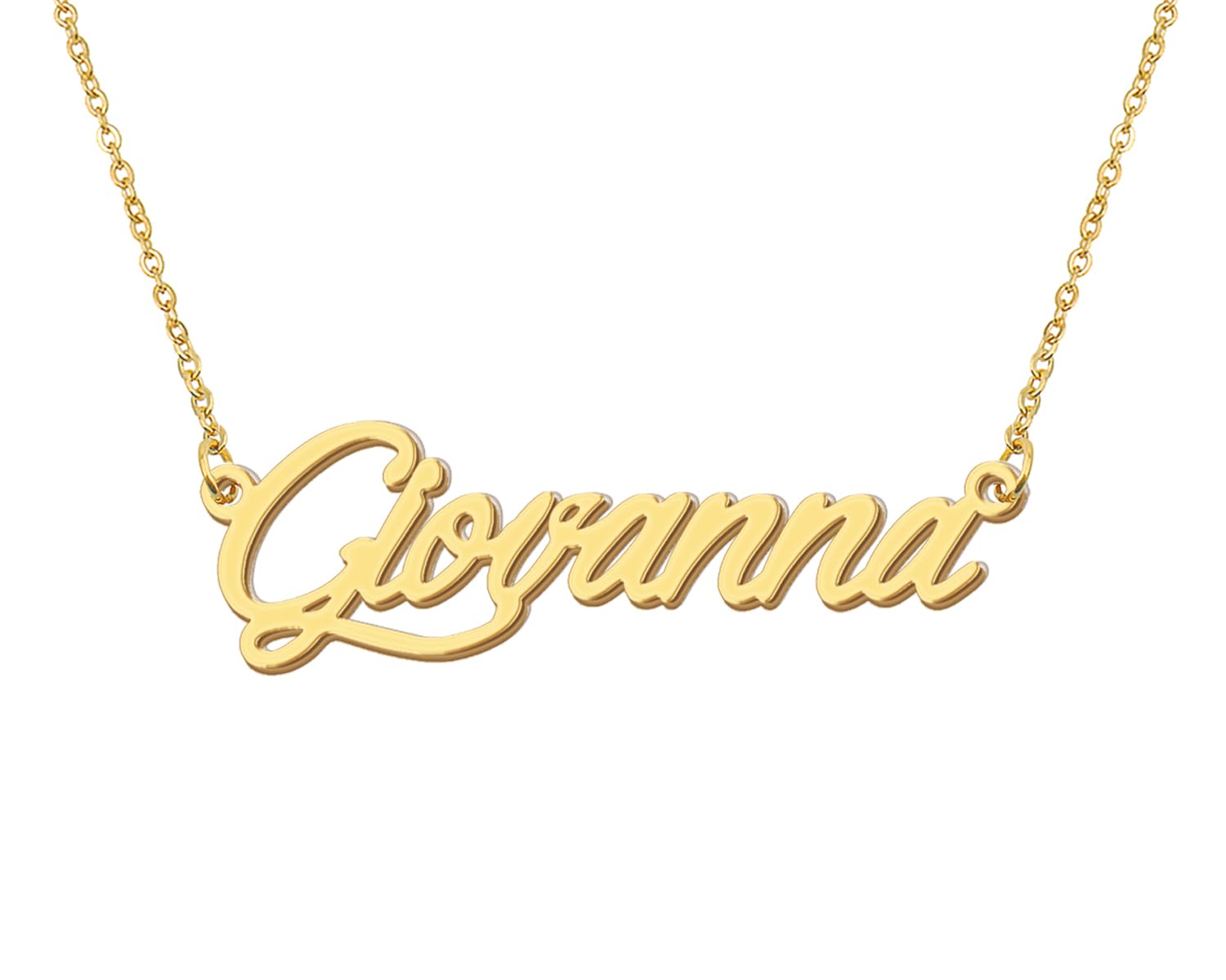Aoloshow 18k Gold Plated Necklace with Giovanna Name Womens Script Nameplate Necklaces Stainless Steel Jewelry for Valentine Day