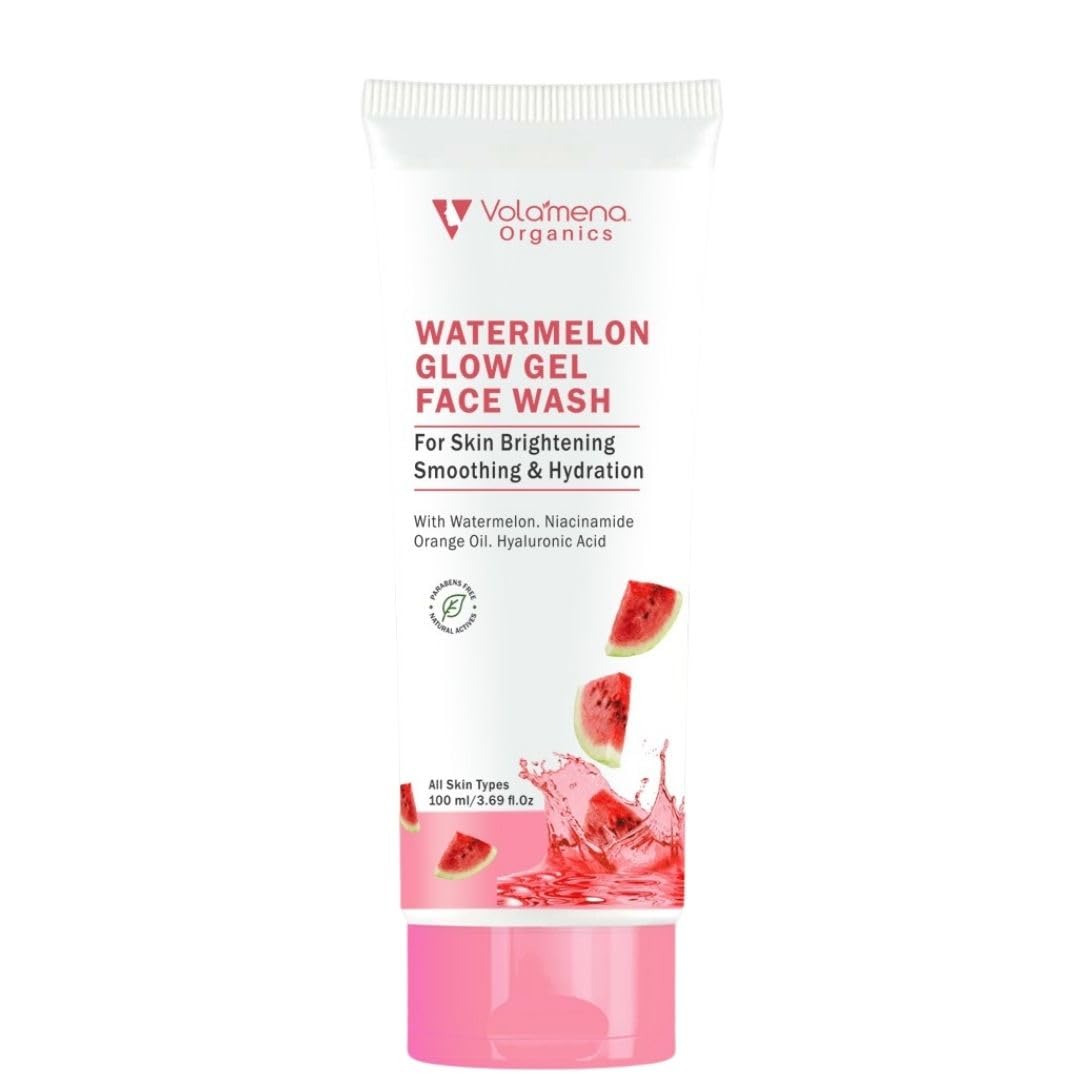 Volamena Organics Watermelon Gel Face Wash With Watermelon, Niacinamide For Brightening, Smoothing, 100 Ml