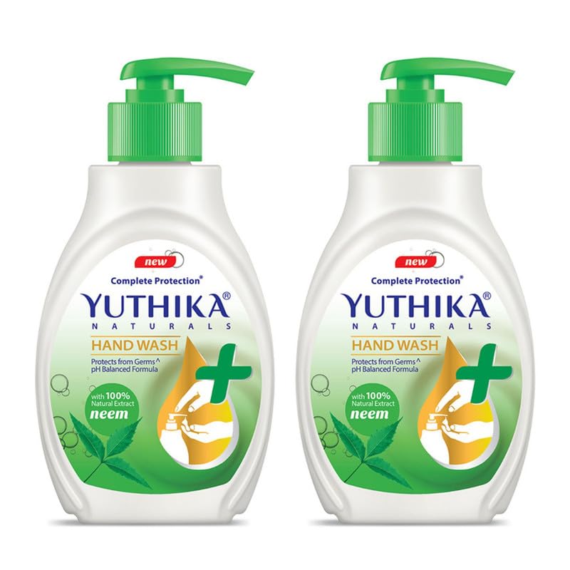 Yutika Naturals Complete Protection Neem Handwash 100% Natural Extract Liquid Soap Pump, 200Ml (Pack Of 2)