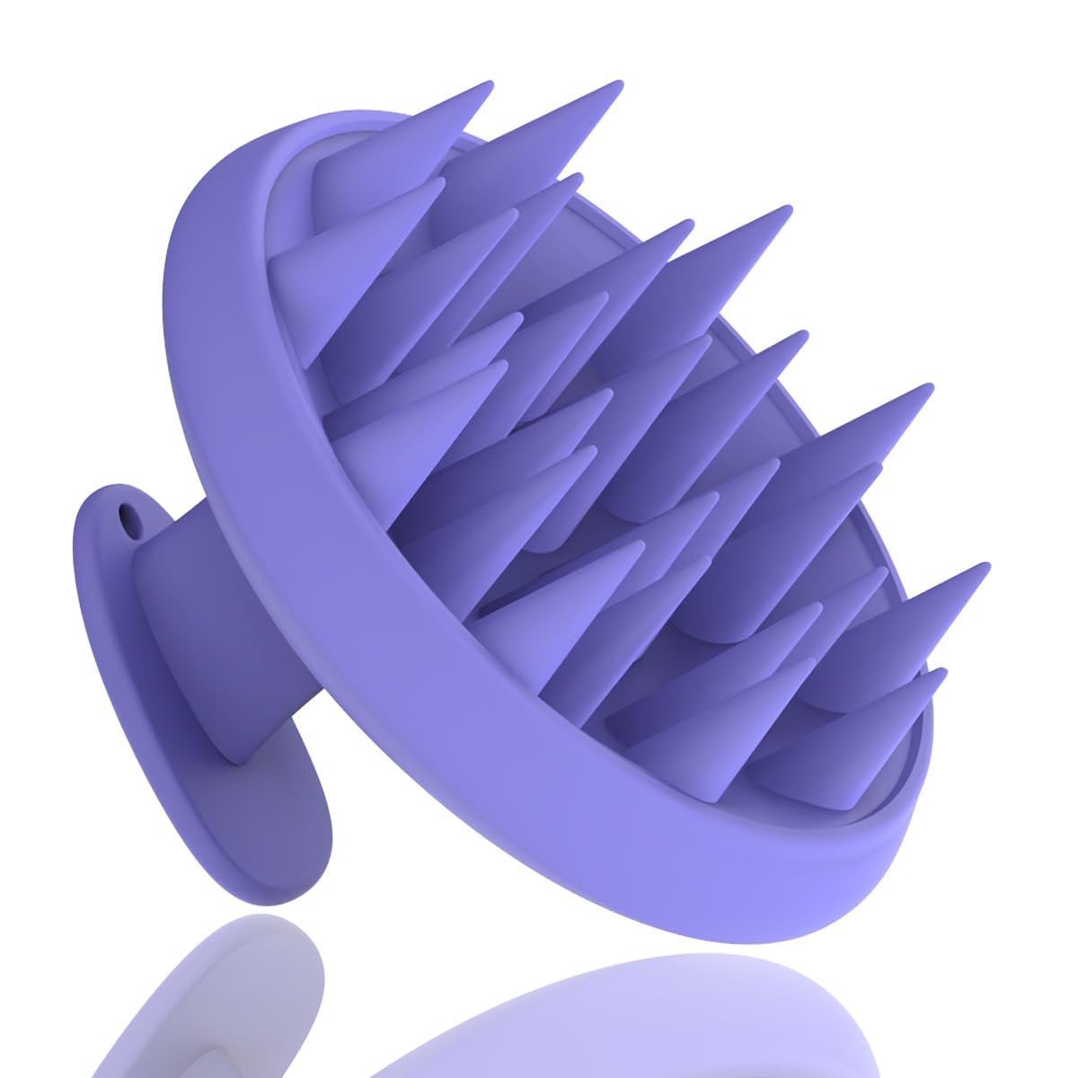YalsFTY Silicone Shampoo Brush Scalp Massager for Hair Growth, Dandruff Removal, All Hair Types, Purple