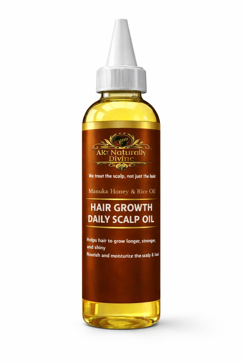 AK2 Curly, Wavy, Natural Hair Oil - Hydrates, Repairs and Detangles. With Manuka Honey Hair Growth Oil (4 oz.)