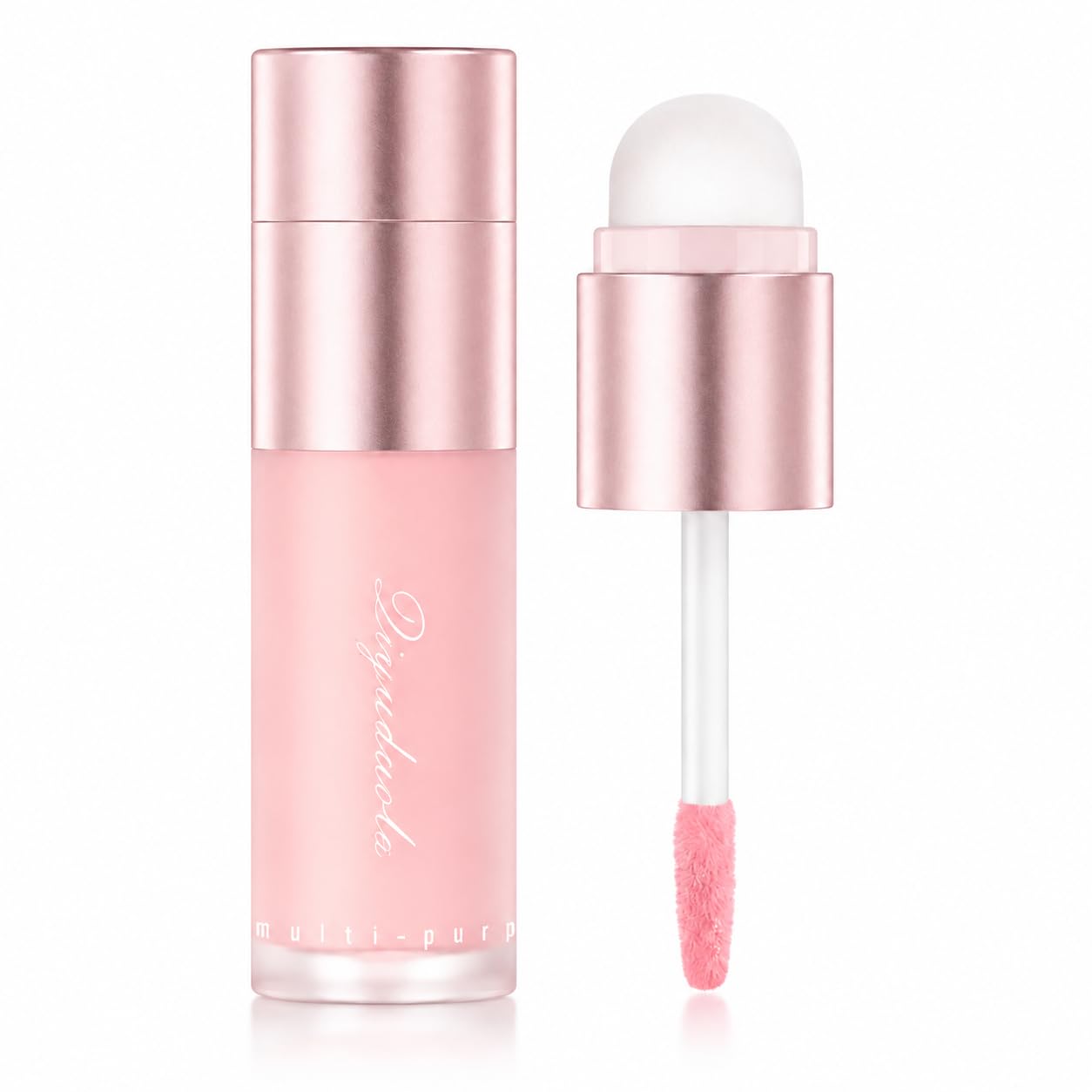 Matte Liquid Contour & CoolToned Highlighter Duo, Dual Ended Sculpting Stick with Silicone Brush for Nose Shadow, Cheekbone and