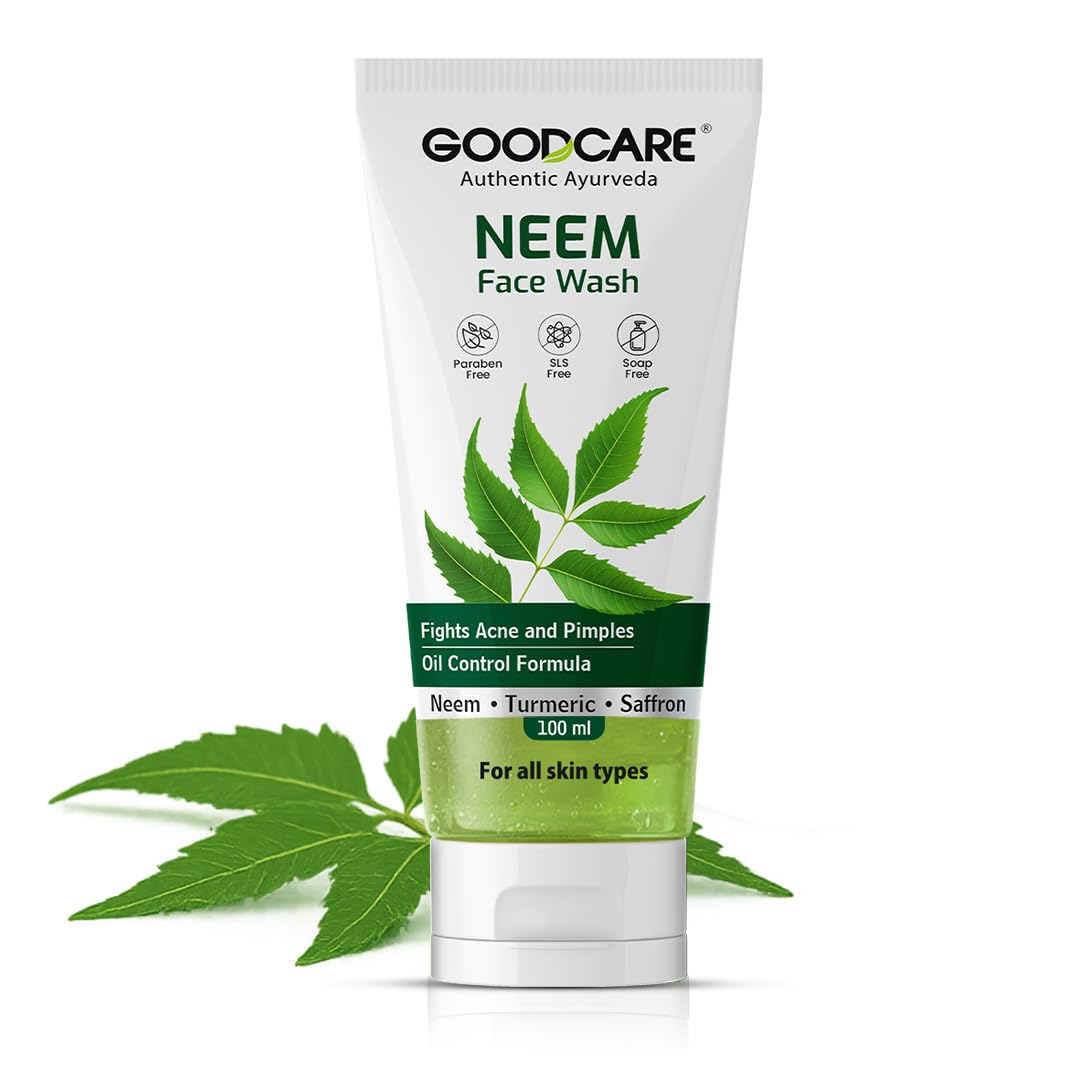 Goodcare Neem Face Wash 100 Ml| For Acne & Pimple Free Skin| For All Skin Type| With Extracts Of Neem, Turmeric And Saffron| Fo