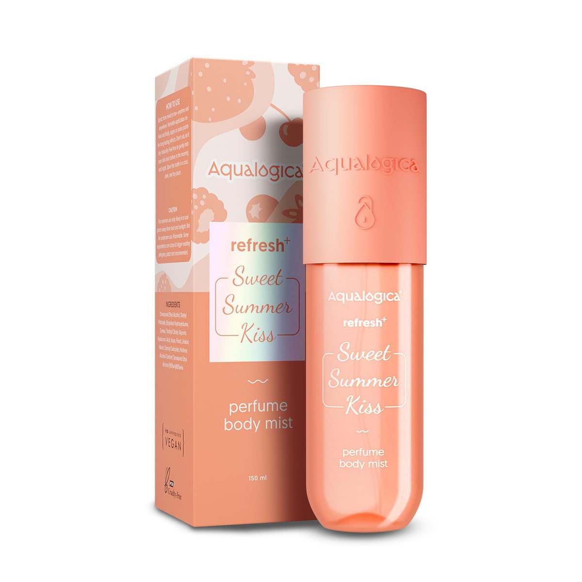 Aqualogica Sweet Summer Kiss Perfume Body Mist | 2-in-1 Spray for Hair & Body | Hydrates with Zemea & Hyaluronic Acid | Sweet & 