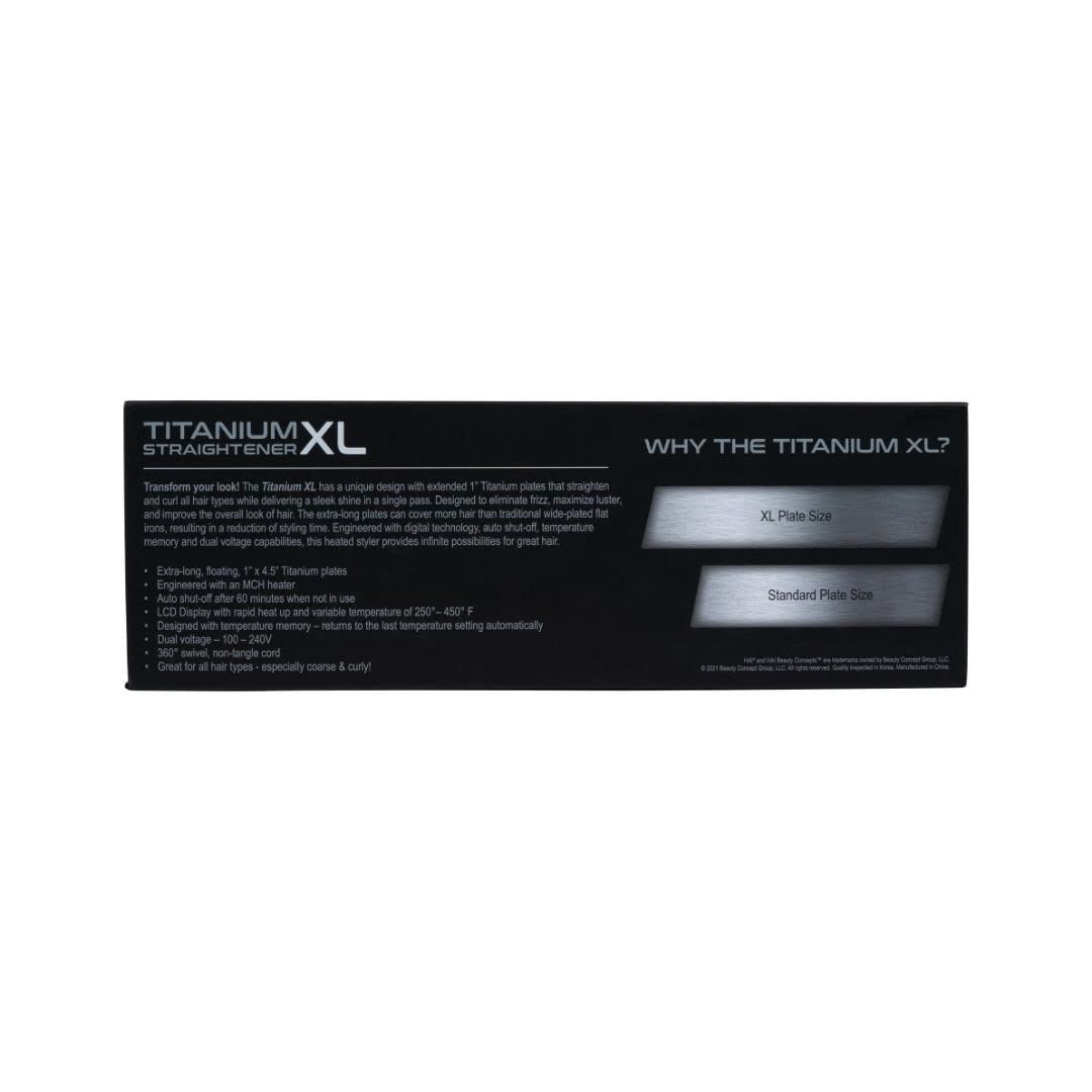 Titanium Xl Professional Flat Iron By Hai - Extra Long Plates - Hair Straightener With Ionic Generator For Faster Styling