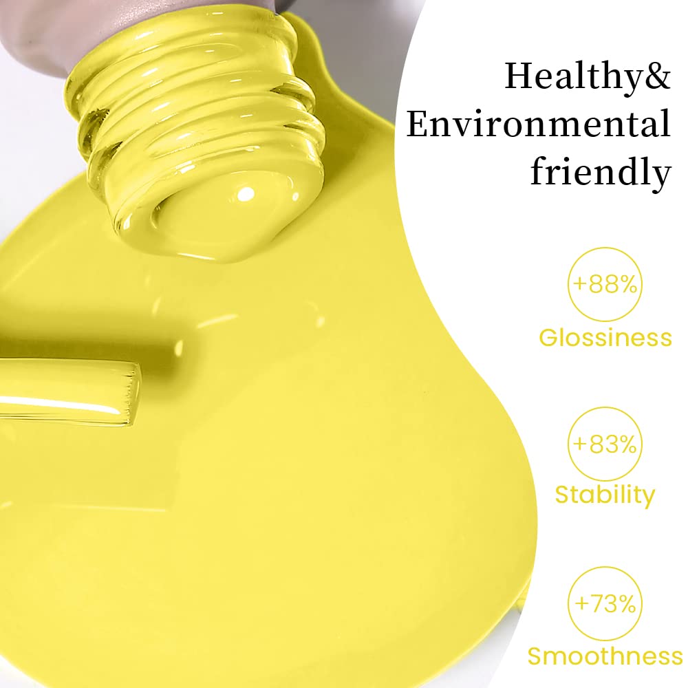 Maychao 15Ml Yellow Gel Nail Polish 1Pc Lemon Yellow Gel Polish Soak Off Uv Led Nail Polish Nail Art Starter Manicure Salon Diy