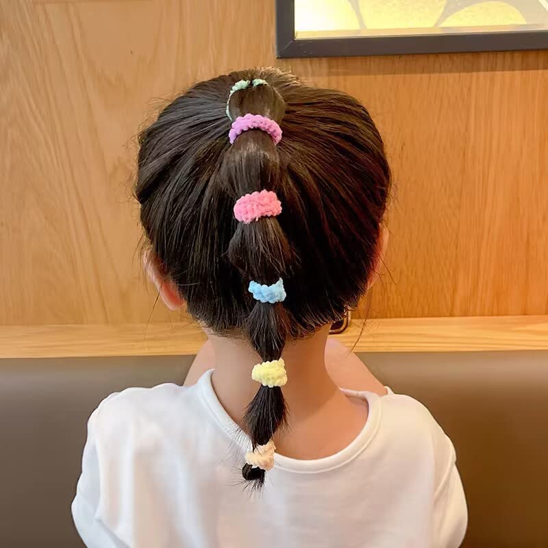 WDGROW Tiny Hair Tie for Toddler Girls,120pcs,No Damage Hair Ties for Kids,Children,Seamless,Soft Cotton Small Hair Elastic Pony
