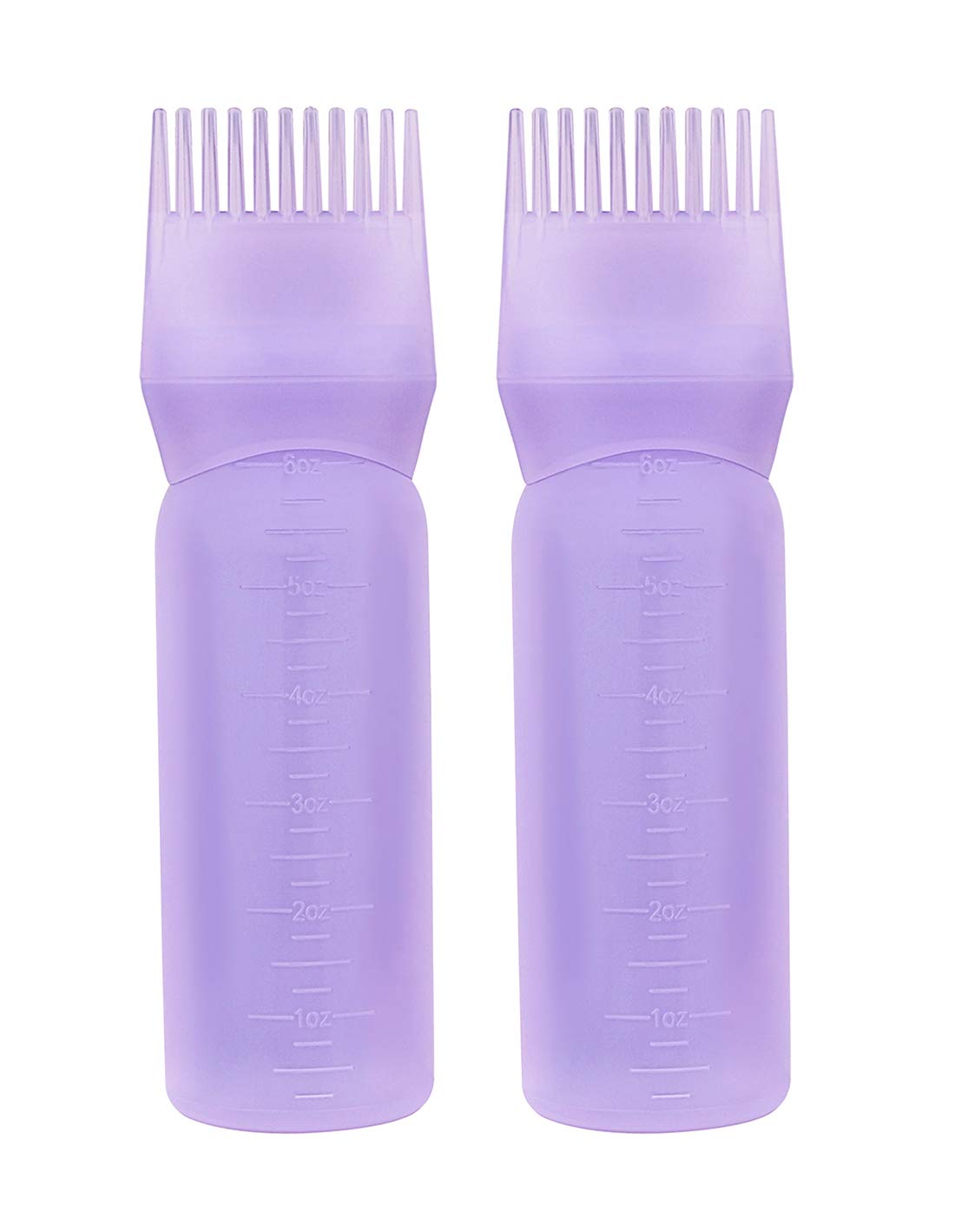 Yebeauty Root Comb Applicator Bottle Brush With Graduated Scale For Hair Dye , 2 Pack 6 Ounce Purple