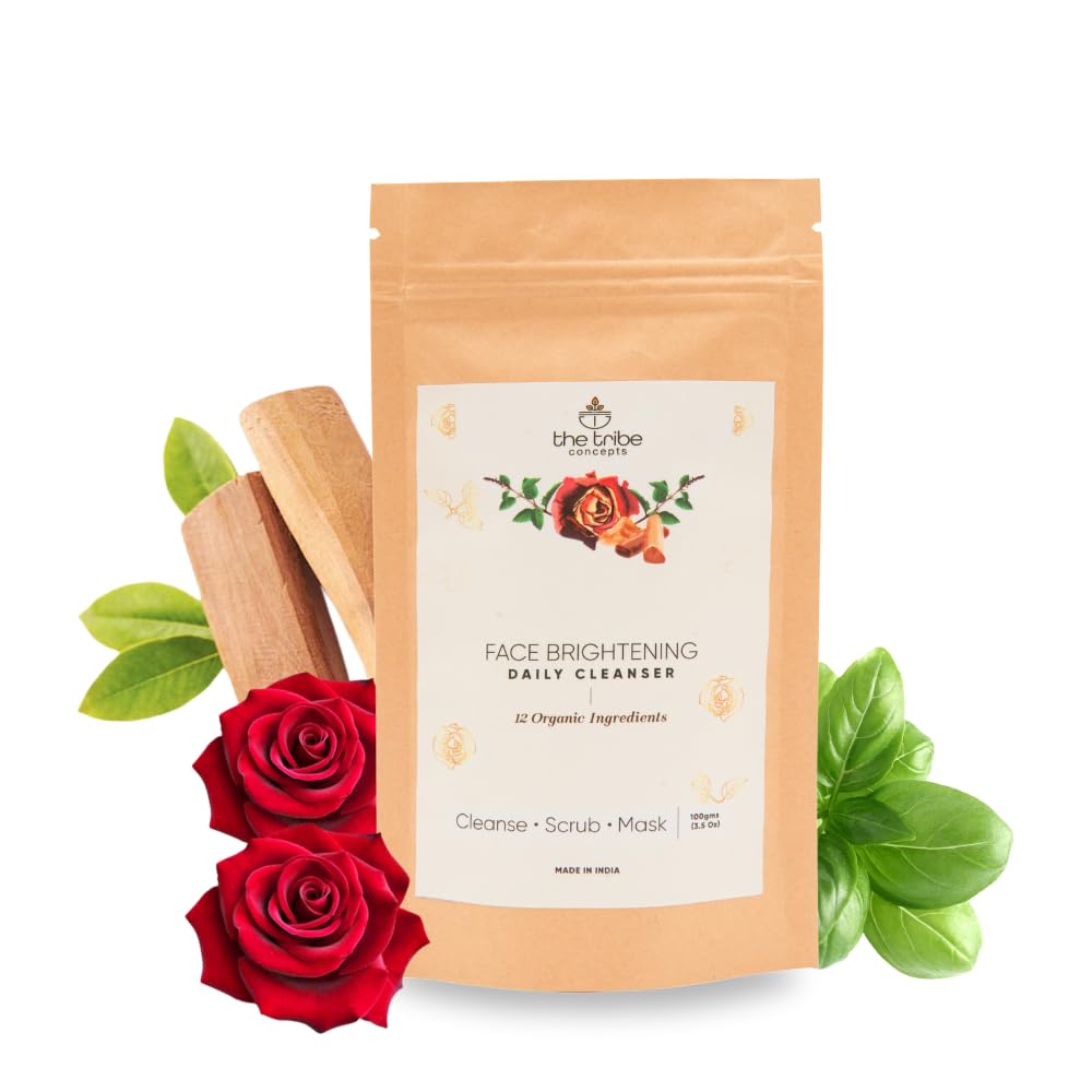 The Tribe Concepts Face Brightening Daily 3-In-1 Cleanser , Scrub And Mask For Instant Glow And Tan Removal,For All Skin Type,10