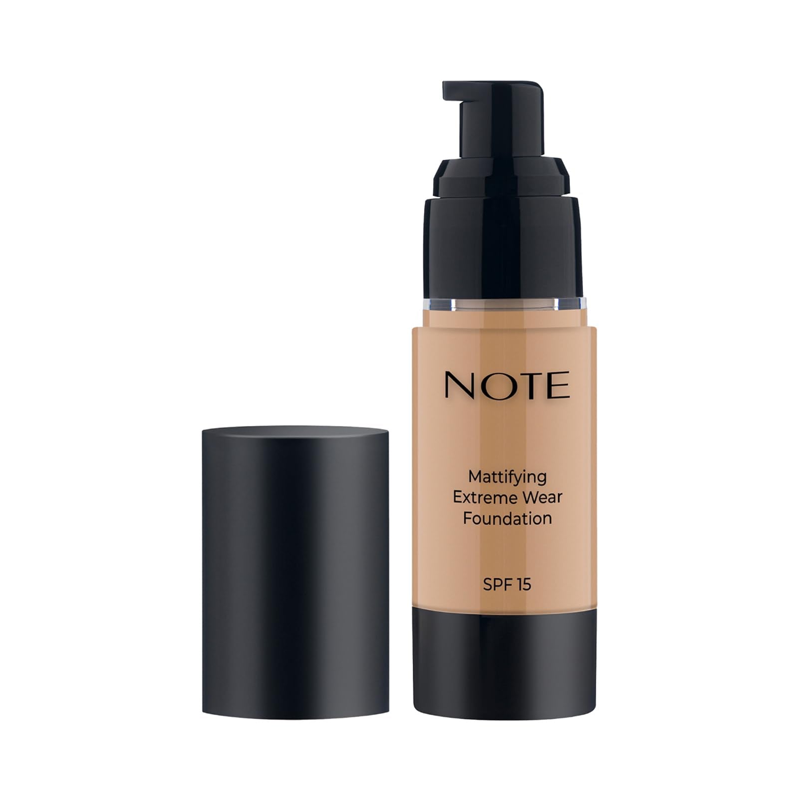Note Cosmetique Mattifying Extreme Wear Liquid Foundation SPF 15 - Full Coverage Foundation Makeup for Oily Skin - 04 Sand - 1 o