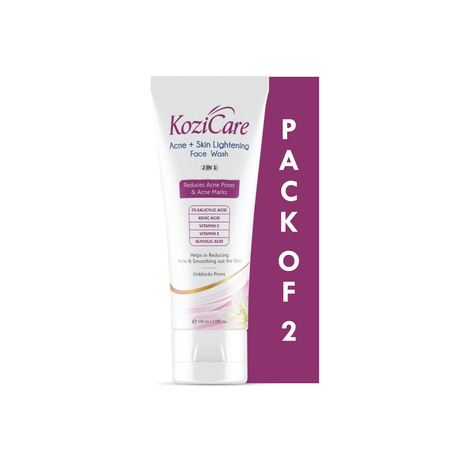 Kozicare Kojic Acid Face Wash | Acne Fight Face Wash & 2% Salicylic Acid Face Wash | Face Wash For Glowing Skin | Reducing Acne 