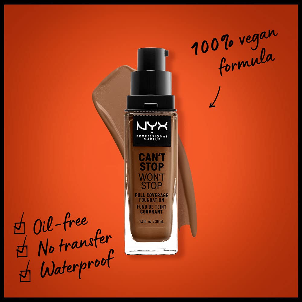 Nyx Professional Makeup Can'T Stop Won'T Stop Foundation, 24H Full Coverage Matte Finish - Cappuccino