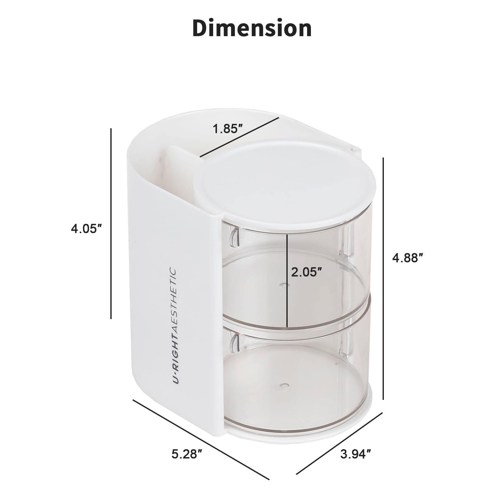 FABROK 2-Layer Clear Hair Accessories Organizer with Hair Brushes Holder, Rotatable Small Jewelry Box for Necklaces?Earring, Des