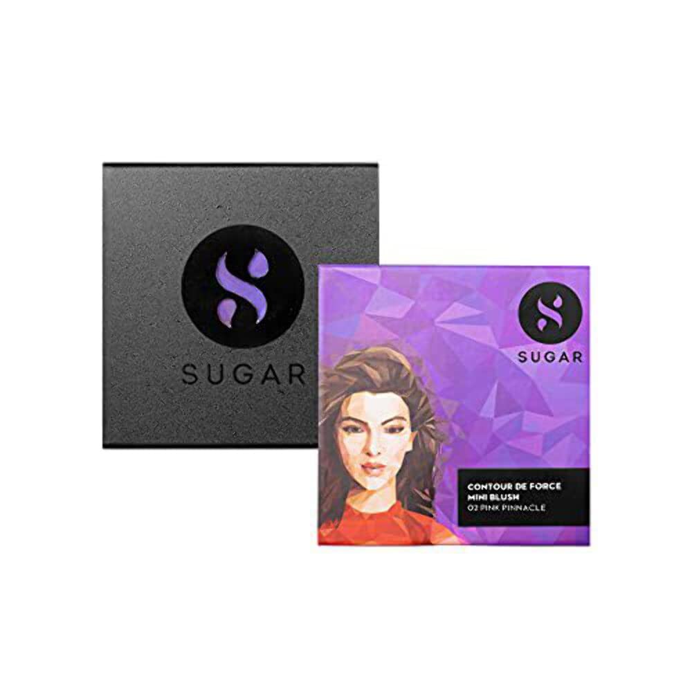 Sugar Cosmetics Contour De Force Mini Blush02 Pink Pinnacle (Deep Rose) Longlasting Formula, Lightweight