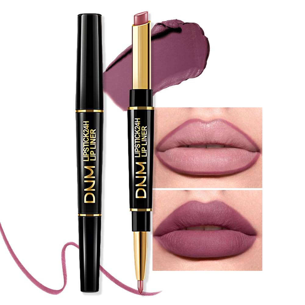Evpct 1Pcs More Mauve Lip Liner And Lipstick Set Kit For Women, Dnm Matte Lips Kit With Lip Liner Lip Stains Long Lasting Waterp