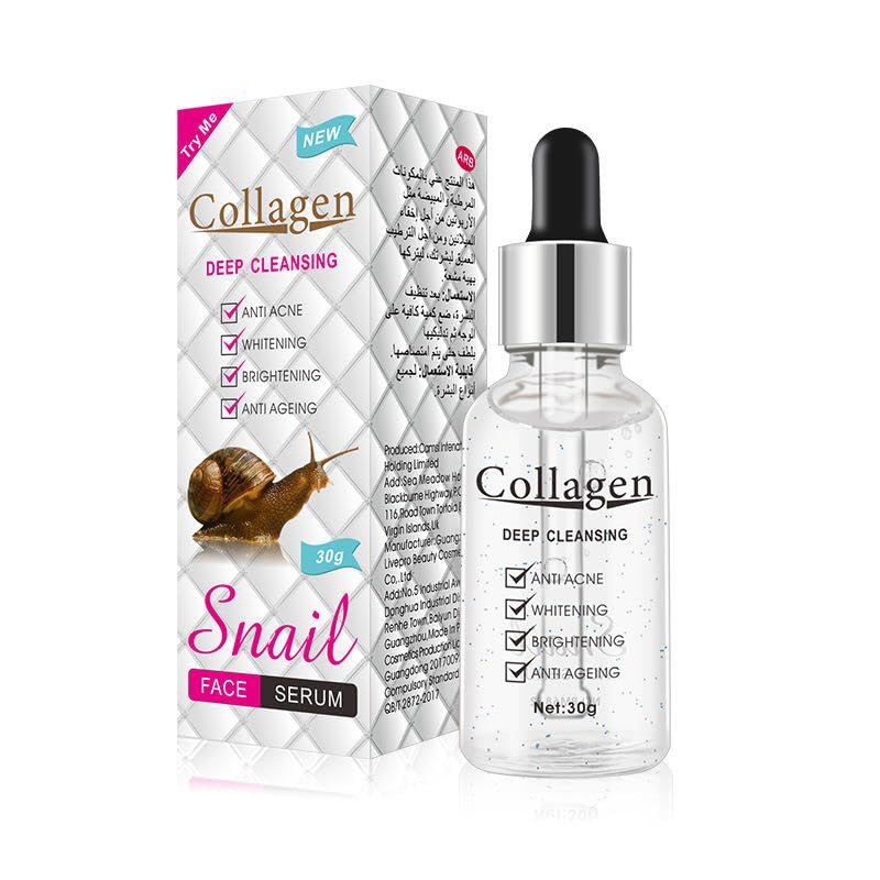 Ramley Products Snail Collagen Face Serum | AntiAcne, Skin Brightening & Deep Cleansing | AntiAgeing Hydrating Serum For Smoot