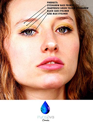 Pure Zivaa Black Matte Cake Eyeliner & Eyeshadow, Water Activated Pressed Powder Gluten & Cruelty Free