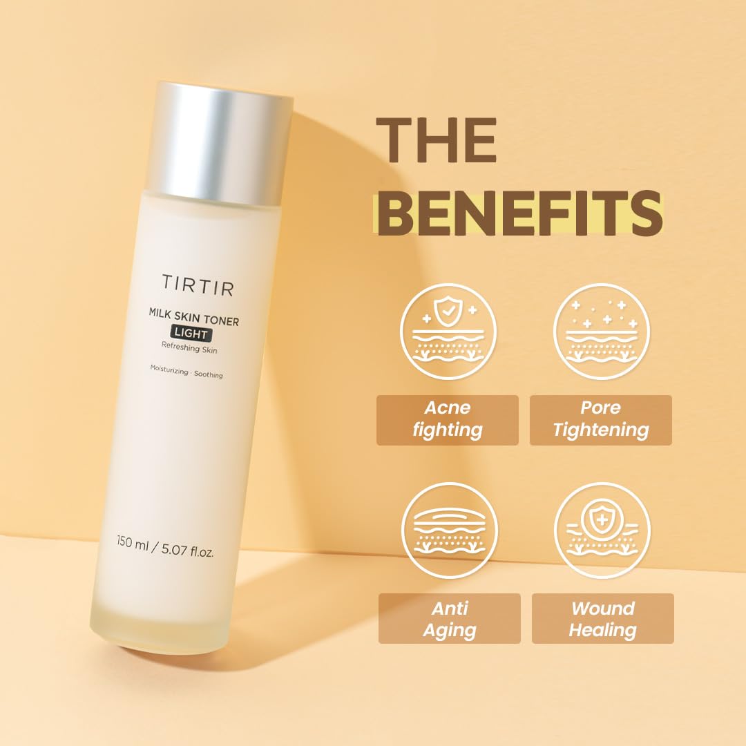 Tirtir Milk Skin Toner Light | Instant Hydration With 4% Niacinamide, Pore-Tightening, Vegan Toner For Acne-Prone, Sensitive & O