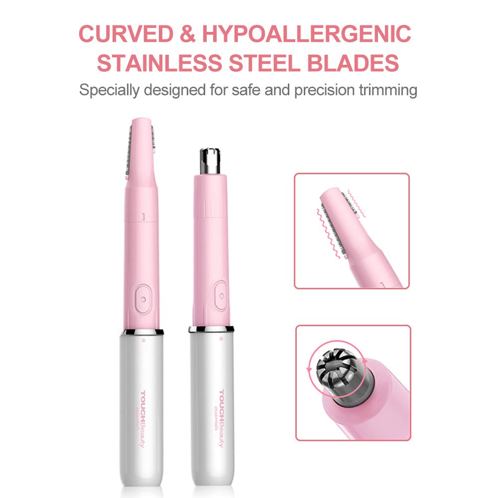 TOUCHBeauty Hair Trimmer for Face Eyebrow Nose Ear Body Hair Trimming, All in ONE Hair Remover for Women & Men Dual Blades Shave