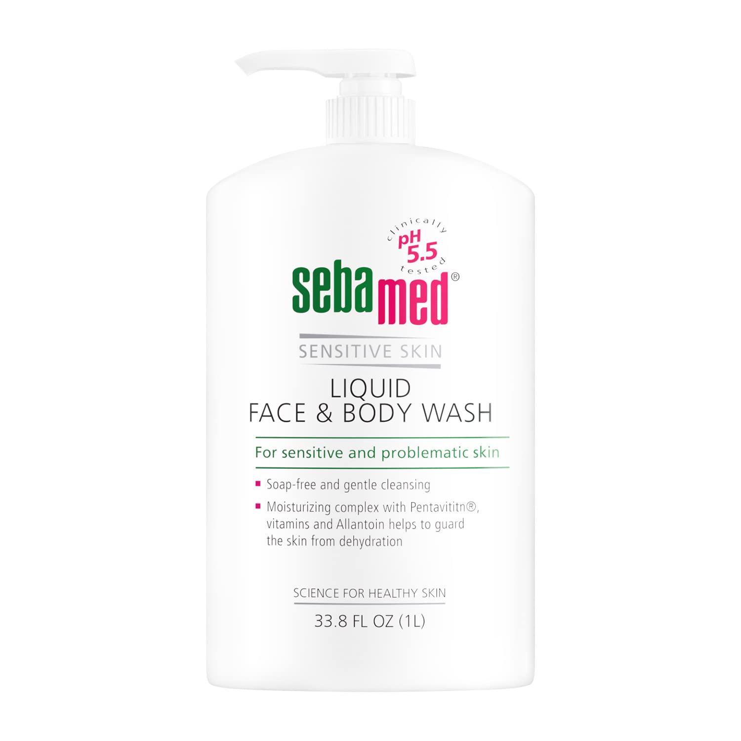 Sebamed Liquid Face and Body Wash for Sensitive Skin, pH 5.5, Mild Gentle Hydrating Cleanser, Hypoallergenic Body Wash for Men a