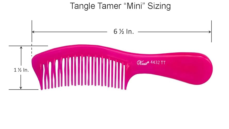 Krest Teal Tangle Tamer Curved Tooth Comb - 1 Count, Teal Color, Perfect for Detangling Hair