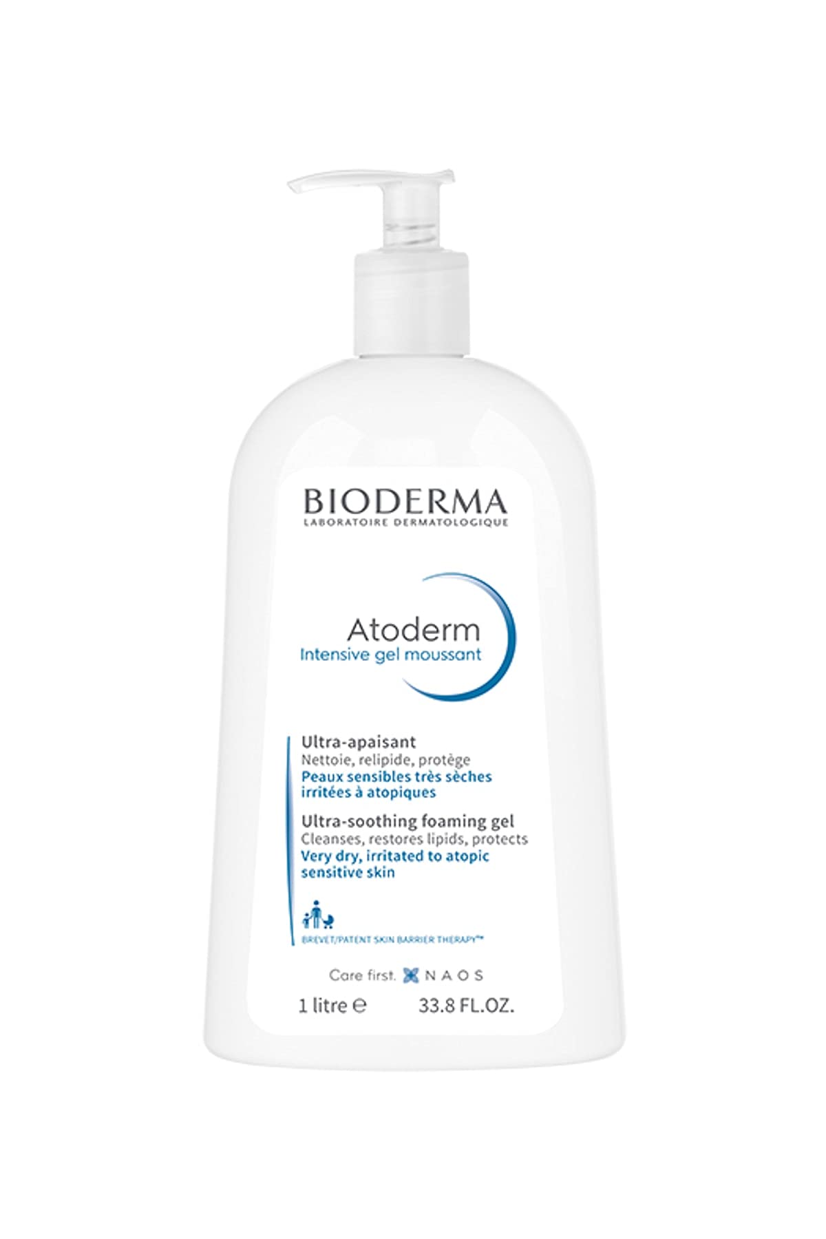 Bioderma Atoderm Intensive Foaming Gel - Ultra Rich Body Wash, Unscented, 33.8 Fl Oz