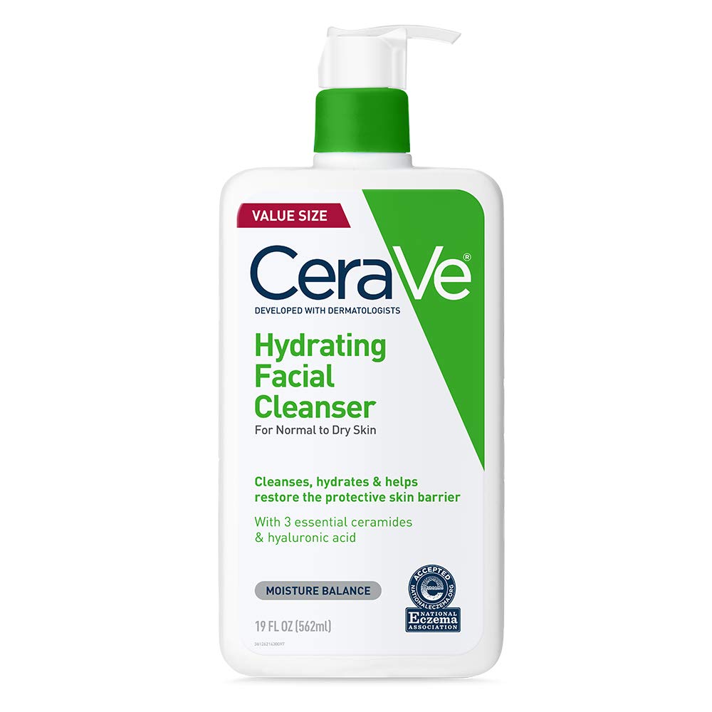 CeraVe Hydrating Facial Cleanser | Moisturizing Face Wash For Dry Skin | Hyaluronic Acid + Ceramides + Glycerin | Hydrating Clea