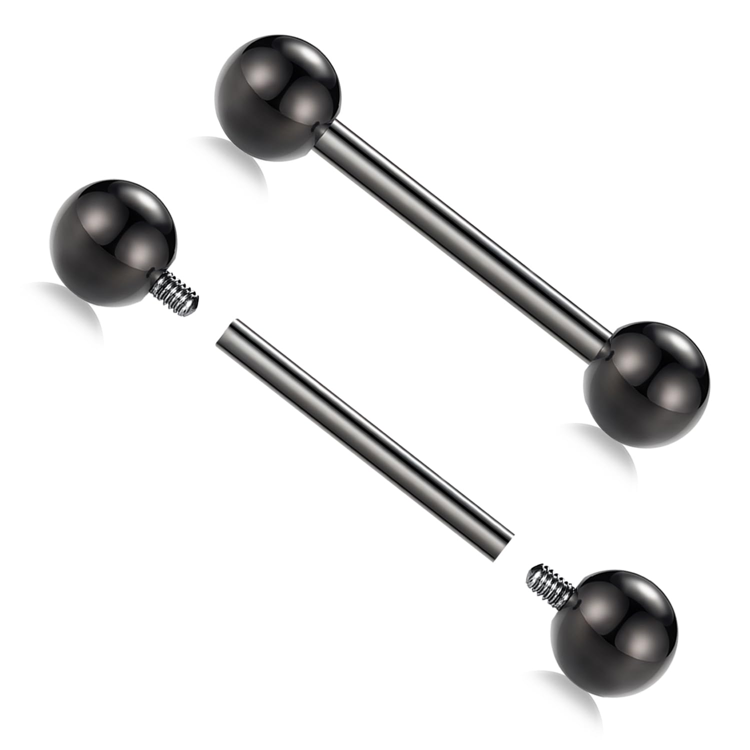 AROWRO Nipple Jewelry 14mm G23 Titanium Nipple Barbells Nipple Rings Internally Threaded Nipple Piercing Jewelry 16G Nipple Pier