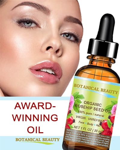 ROSEHIP SEED OIL Pure For Face, Skin, Hair and Body. Anti-Aging Moisturizer Facial Oil 0.5 Fl oz 15 ml by Botanical Beauty