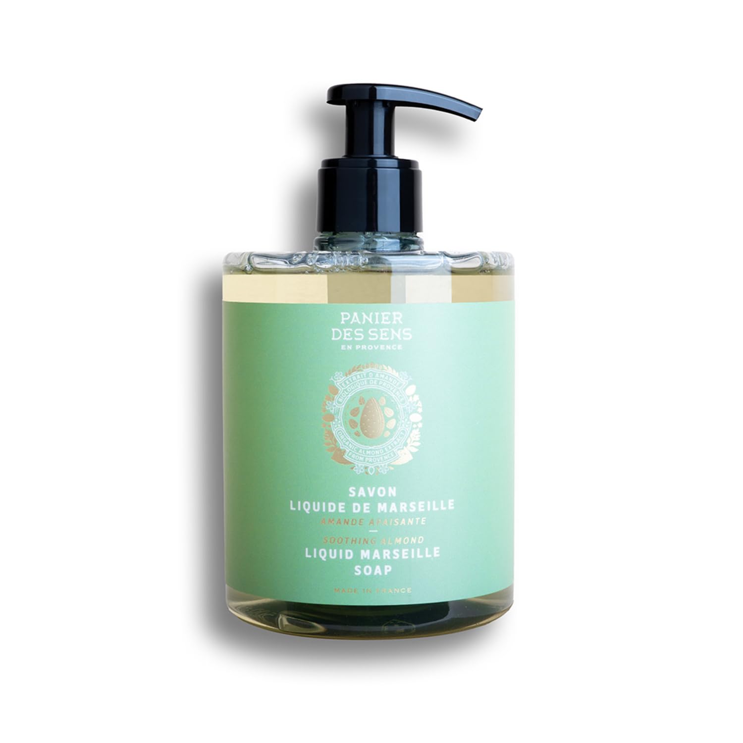 Panier Des Sens - Marseille Liquid Hand Soap - Almond Hand Wash - Moisturizing Soap With Coconut Oil - Bathroom & Kitchen Refill