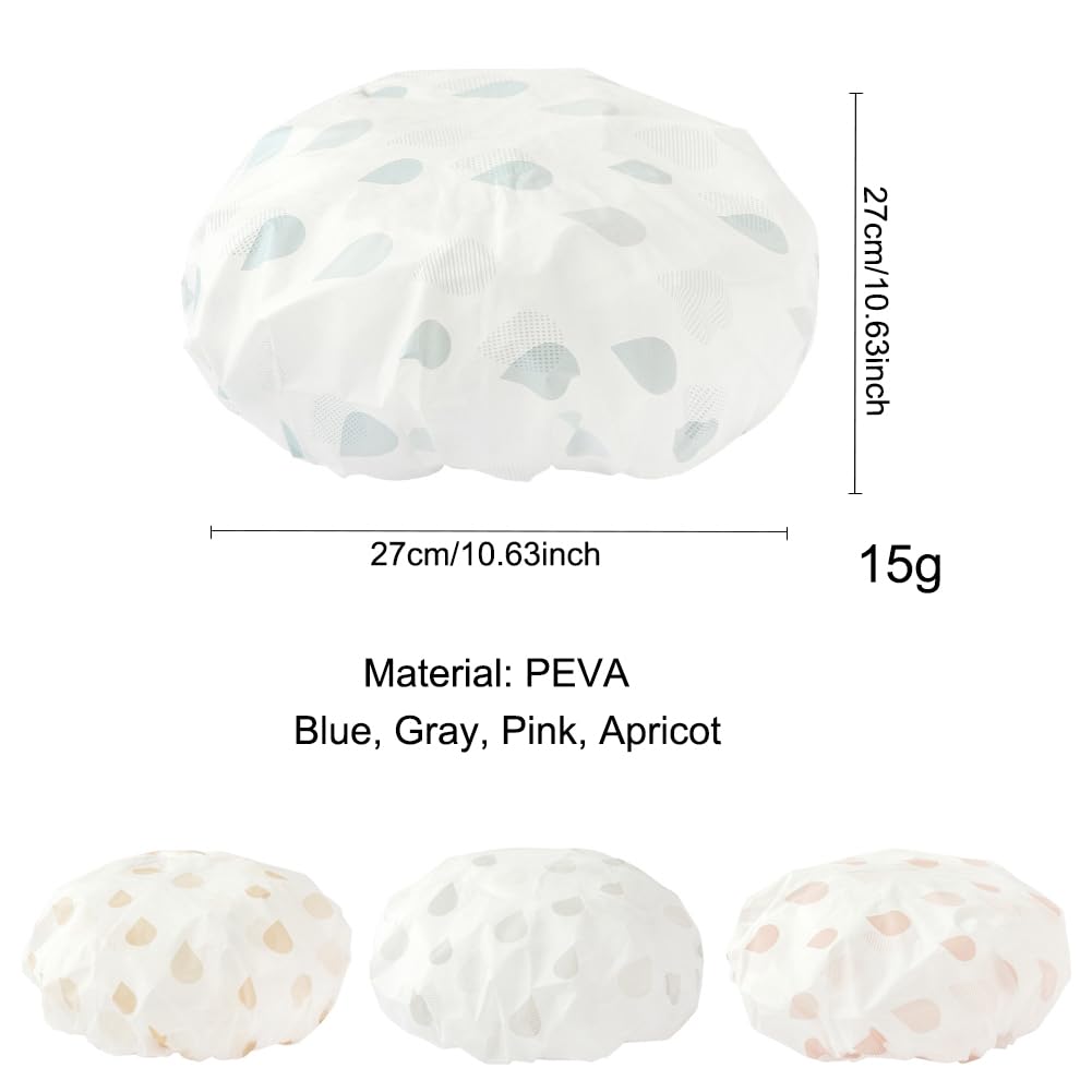 Akoak 4 Pcs/Set Reusable Eva Waterproof Shower Cap, Suitable For Beauty, Makeup, Cleansing, Bath And Other Facial Care