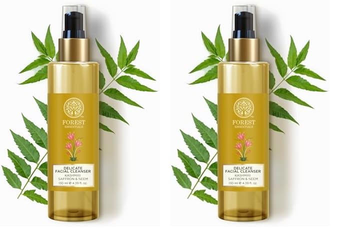 Forest Essentials Delicate Saffron & Neem Facial Cleanser With Hyaluronic Acid & Niacinamide | Designed For Acne Prone & Sensiti
