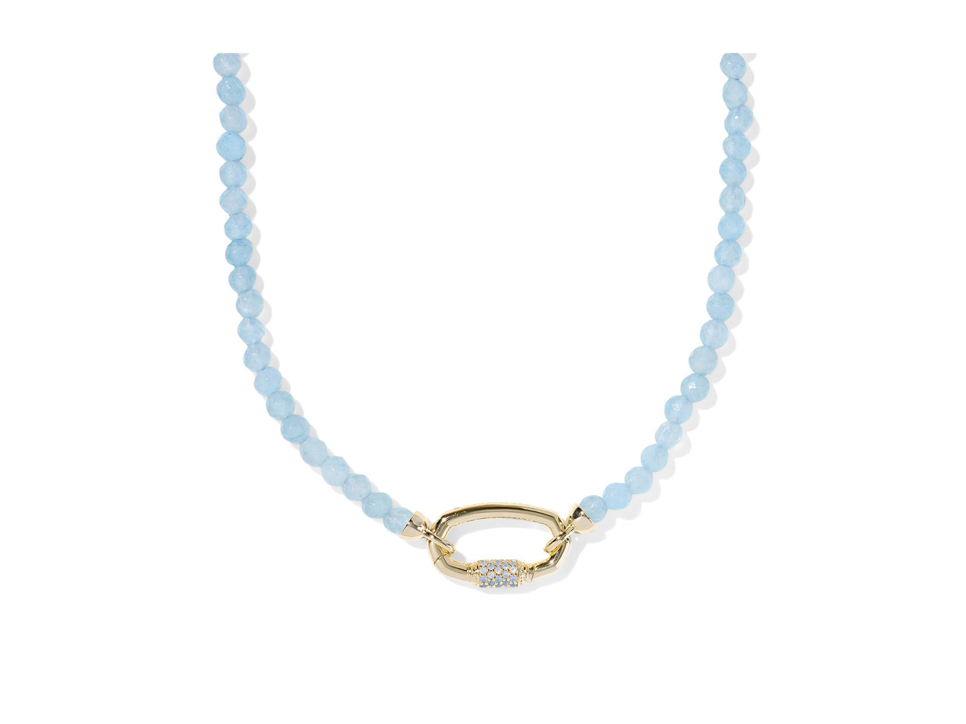 Kendra Scott, Womens, Emery Beaded Strand Necklace, Gold Lt Blue Chlcdny, One Size