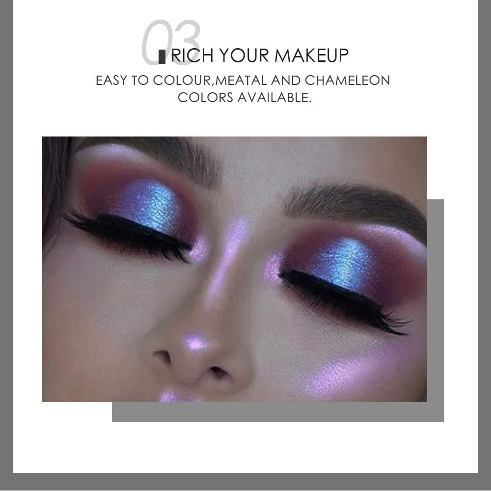 AKARY 12 Colors Glitter Eyeshadow, Mashed Potato Pearlescent Monochrome Eyeshadow Polarized Light Not Smudged Eye Shadow, Highly