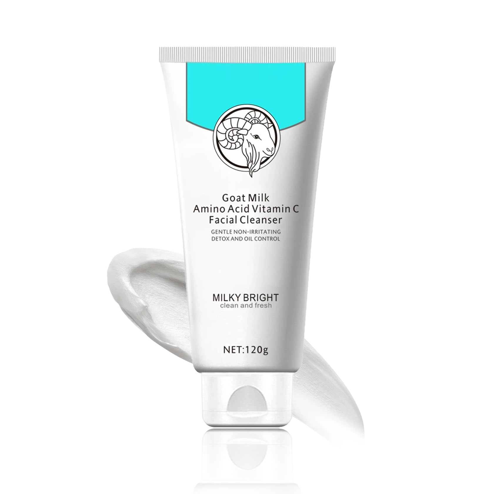 ZZCQzeze Face Wash,Gentle Goat Milk Facial Cleanser,Pore Deep Cleansing Facial Wash,Hydrating,Moisturising,Daily Cleanser Face W