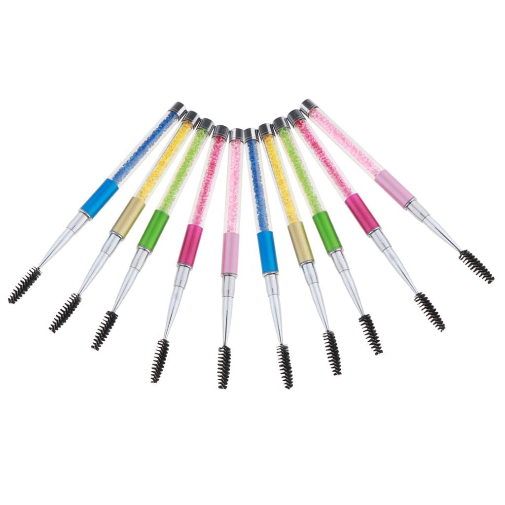 Heavenglow 10Pcs Rhinestone Handle Makeup Eyelash Mascara Brush Spiral Wands Applicator | Eyelash Tools | Makeup Tools & Accesso