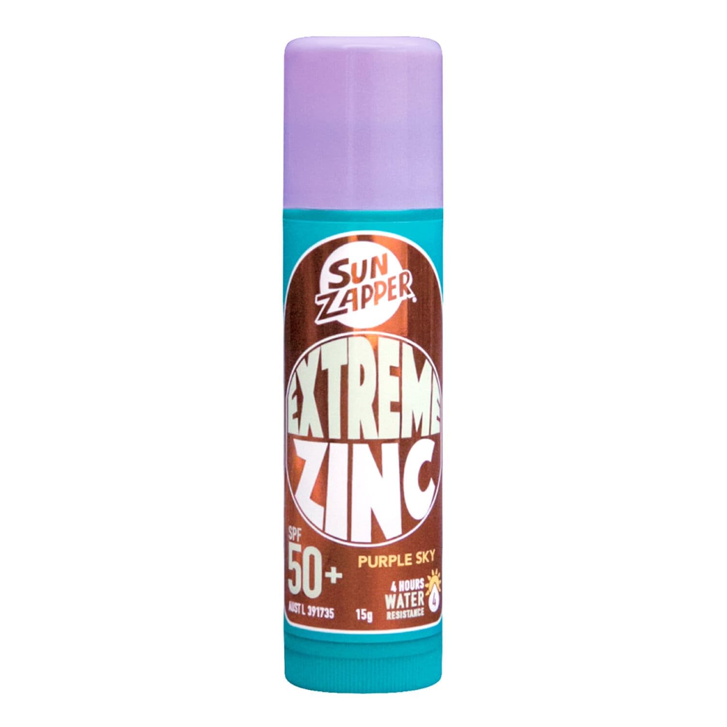 Sun Zapper (Purple Sky) Extreme Zinc Stick - Purple Colour Mineral Sunscreen Stick Spf50+ Uva/Uvb+ Unbeatable Sun Protection Sun
