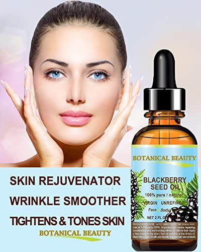 Botanical Beauty Blackberry Seed Oil 100% Pure Natural Virgin Unrefined. Cold Pressed Undiluted Carrier Oil. 0.5 Fl.Oz -15 Ml. F
