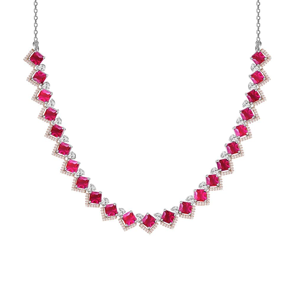 Giva 925 Silver AnushkaS Royal Pink Necklace| Pendant To Gift Women & Girls | With Certificate Of Authenticity And 925 Stamp | 
