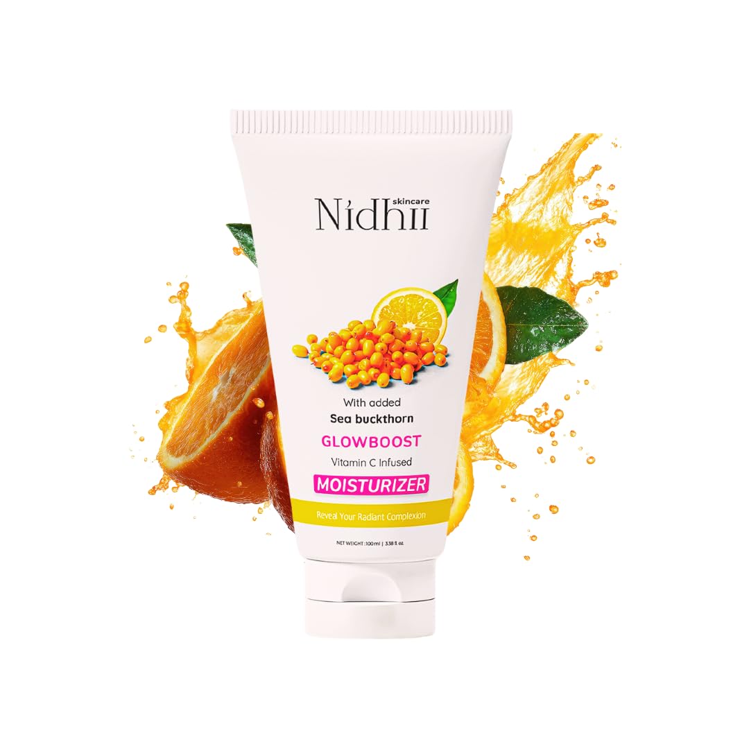 Nidhii Skincare  Vitamin C Moisturizer | Vitamin E & Seabuckthorn | Lightweight, OilFree Face Moisturizer | Brightening & Deep