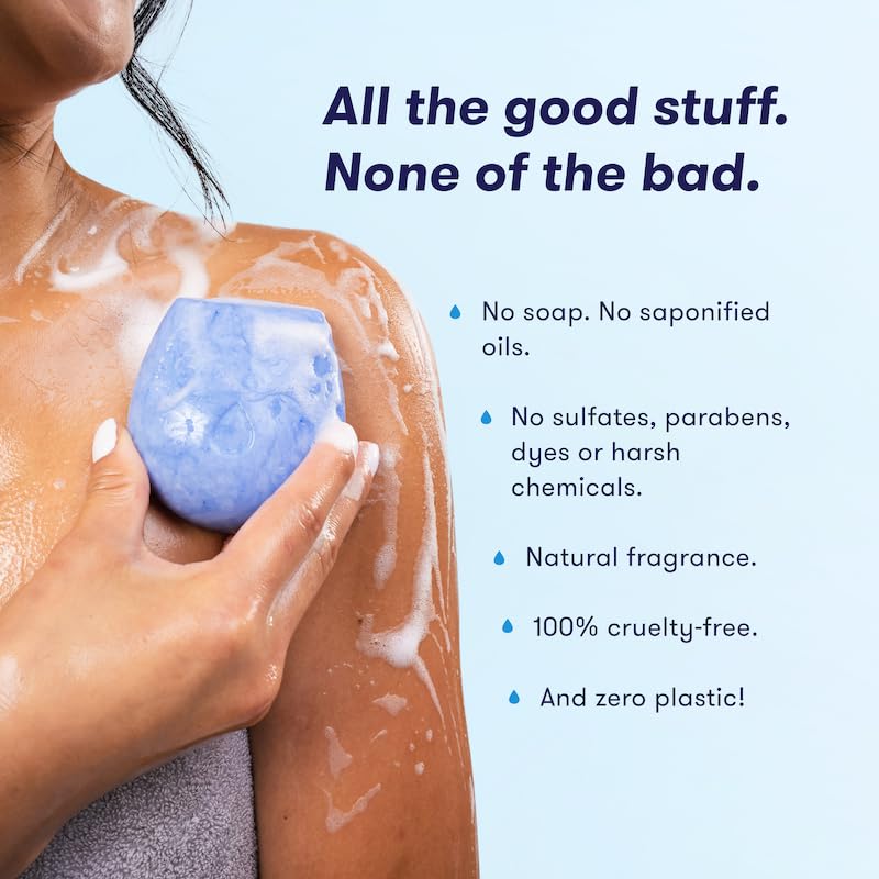 HIBAR - Hydrate Solid Body Wash Bar - Moisturize & Quench - Snow mushroom and hyaluronic acid - Daily Use & Sensitive Skin - Pla