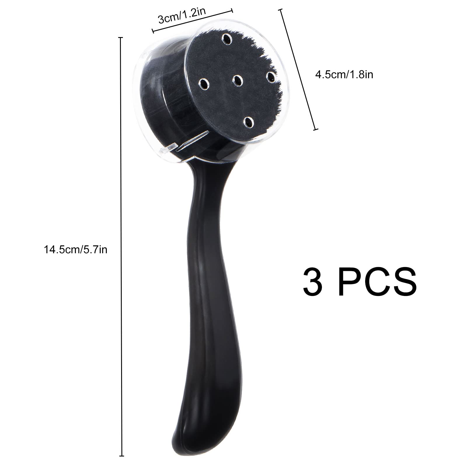 4 Pcs Large Face Scrubber, Beomeen Facial Cleansing Brush Charcoal Black Bristles Exfoliator Soft Brush With Lid For Gentle Deep